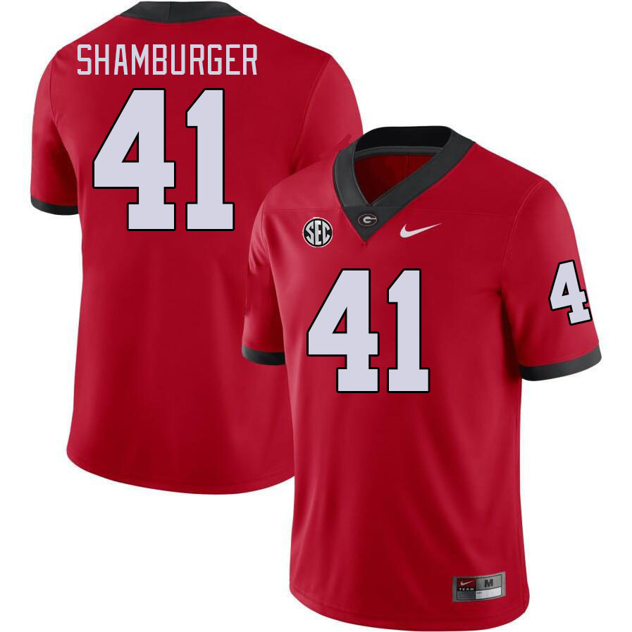 Georgia Bulldogs Men's Denton Shamburger #41 Red Stitched College UGA Football Jersey 23AU014ZC